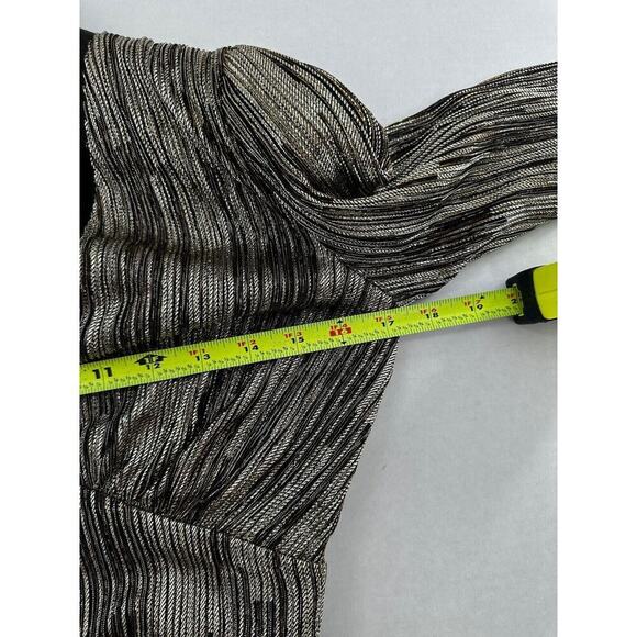 Michael Kors Dress Size XS Metallic Empire Waist V Neck Party Office Gold Event - Picture 5 of 8